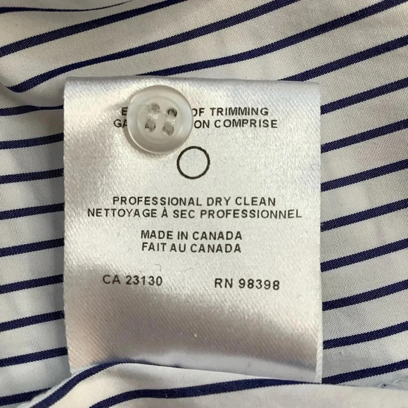 JUDITH & CHARLES Striped Poplin Crisp Button Down Shirt Size 2 - Picture 11 of 12